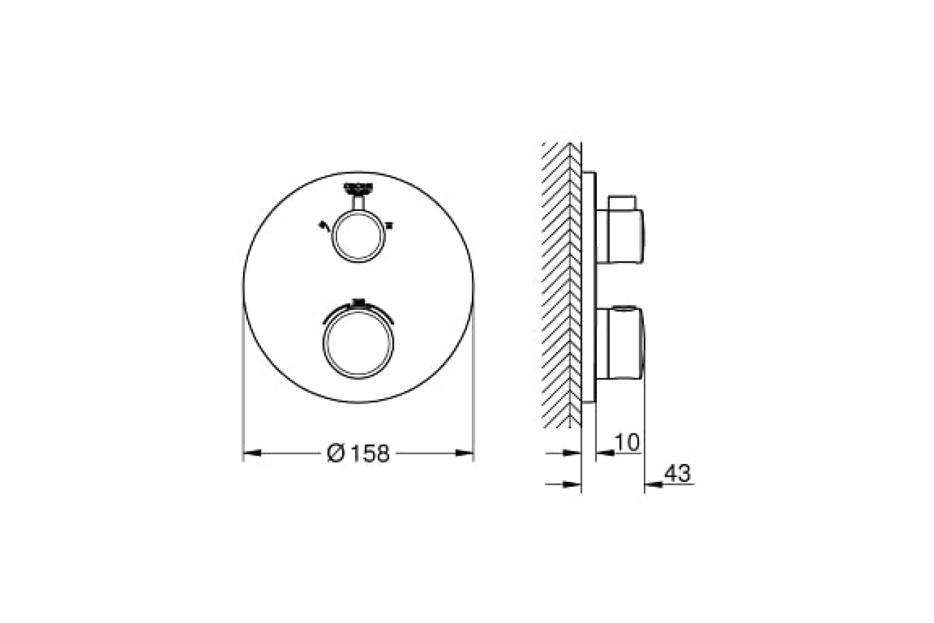 Душевой набор GROHE Grohtherm с Tempesta 210, 1 режим, 9,5 л/мин, хром (34726000)