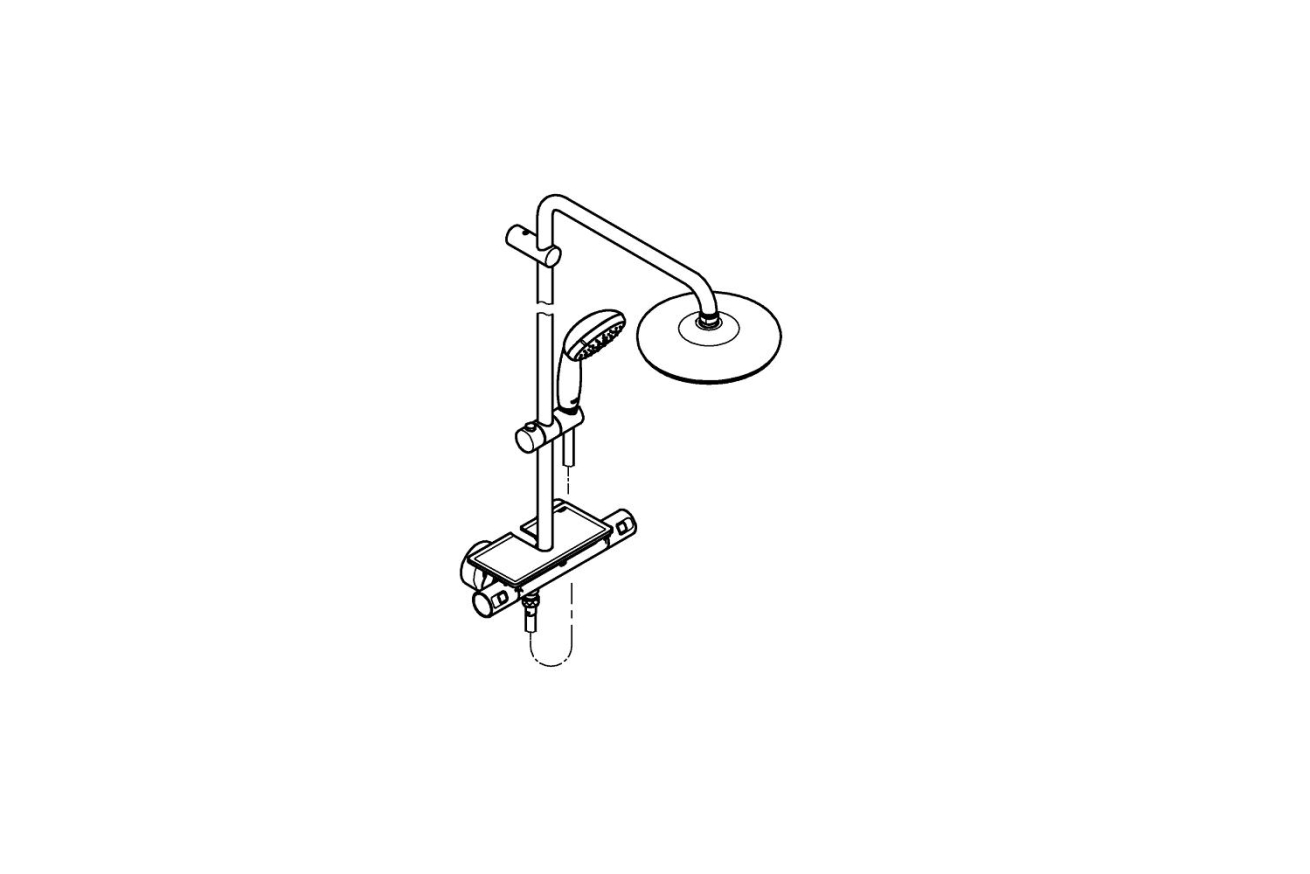 Душевая система GROHE Vitalio Start System 210 с термостатом для душа, хром (26814001)