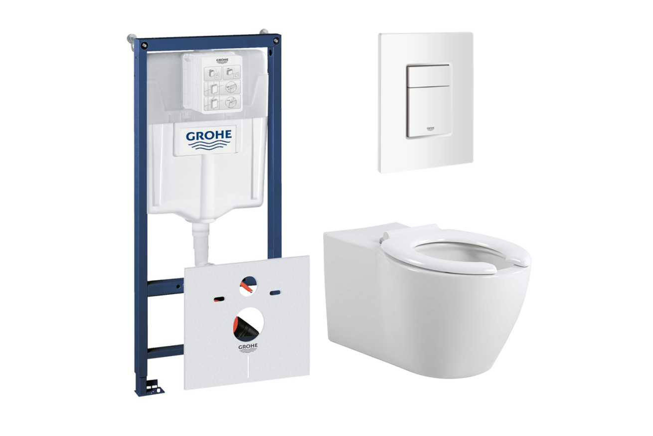 Комплект инсталляции GROHE 38772SH0 с унитазом AQUATEK для людей с ограниченными возможностями (NW0532)