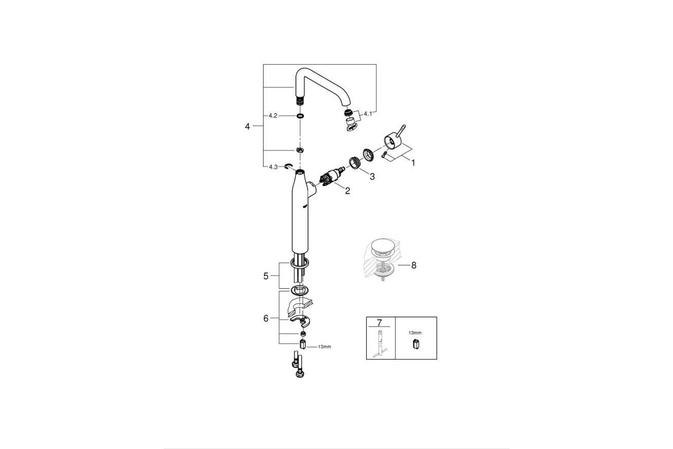 Смеситель для раковины GROHE Essence, XL-size, темный графит матовый (32901AL1)