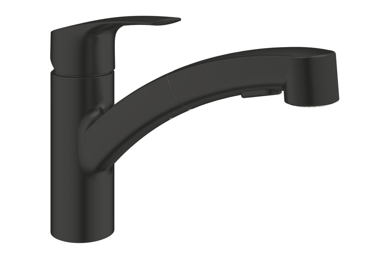 Смеситель для кухни GROHE Eurosmart с вытяжным душем, черный (303052431)