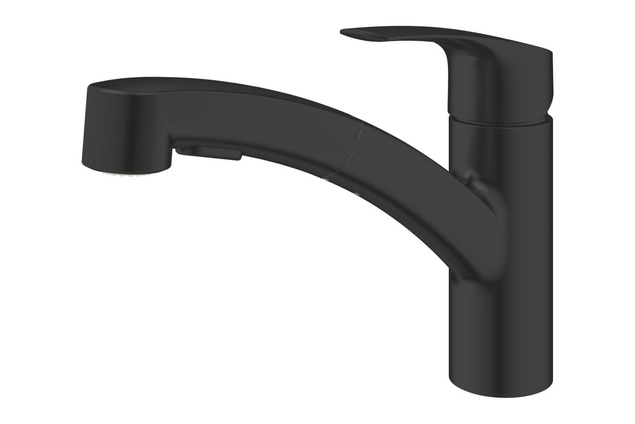 Смеситель для кухни GROHE Eurosmart с вытяжным душем, черный (303052431)