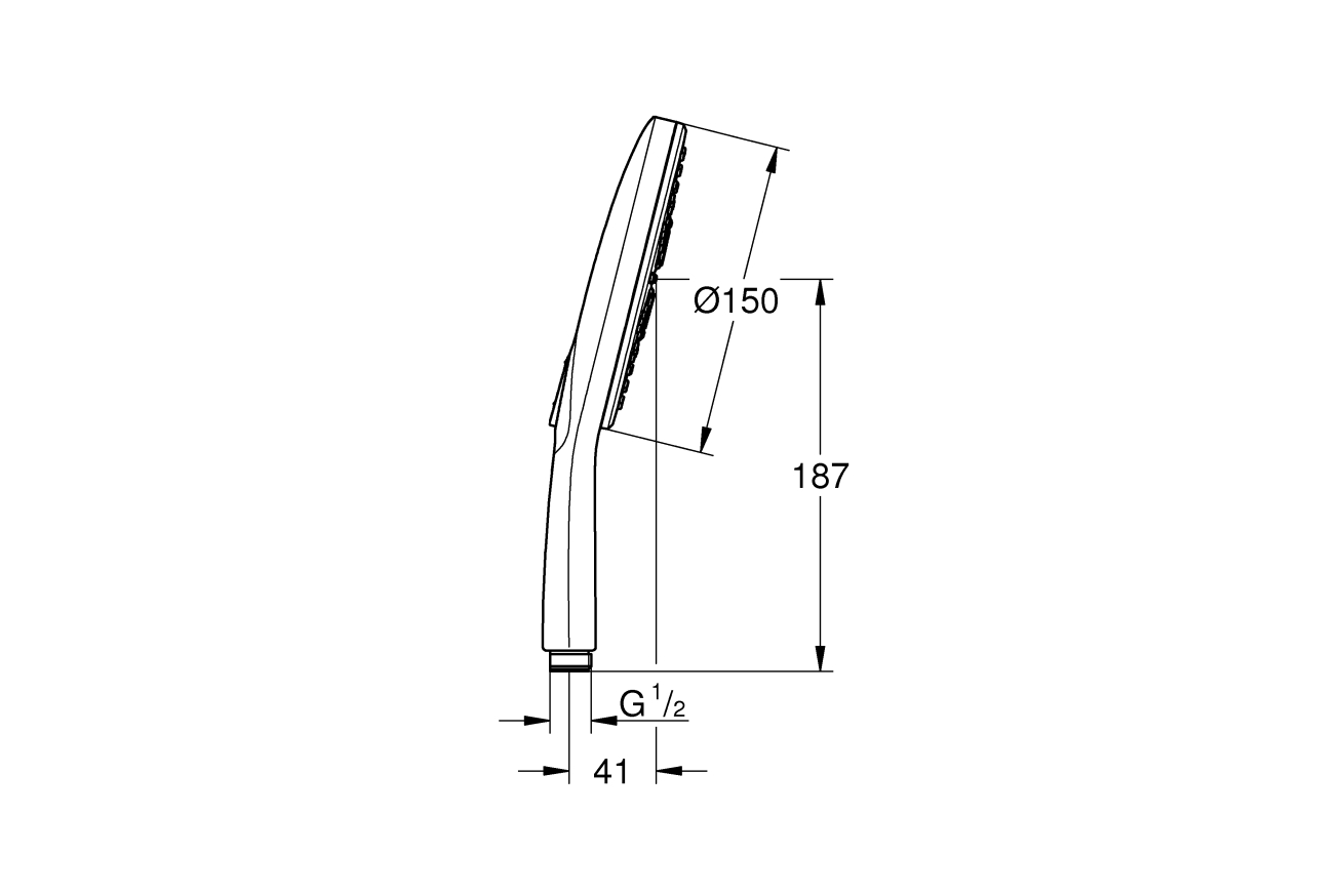Ручной душ GROHE Rainshower SmartActive 150, 9,5 л/мин, 3 режима, хром (26590000)