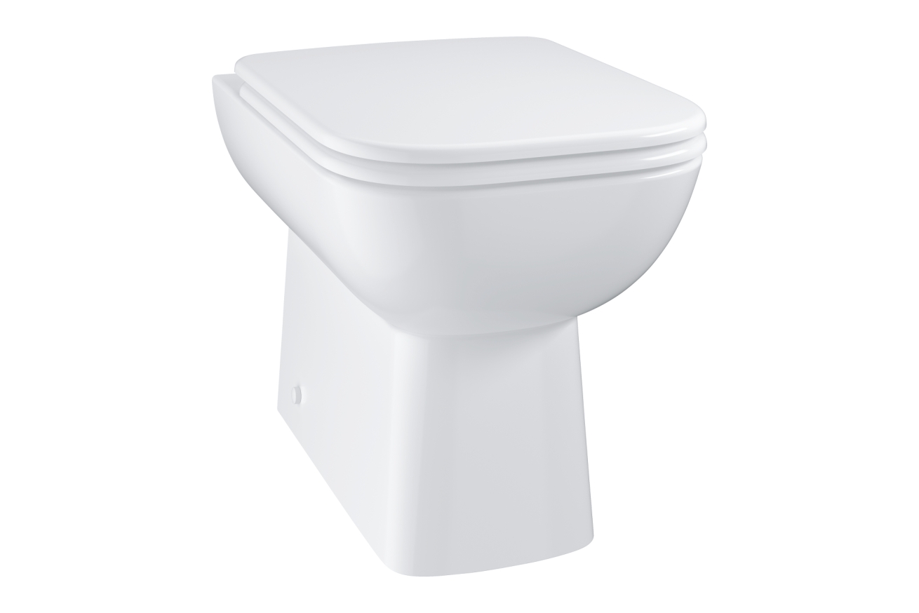 Унитаз напольный приставной безободковый GROHE Bau Edge, альпин-белый (39810000)