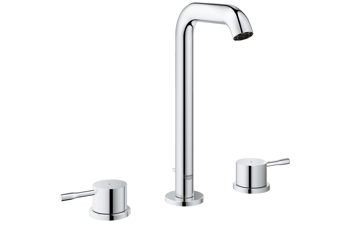Смеситель для раковины GROHE Essence на 3 отверстия с донным клапаном, L-size, хром (20299001)