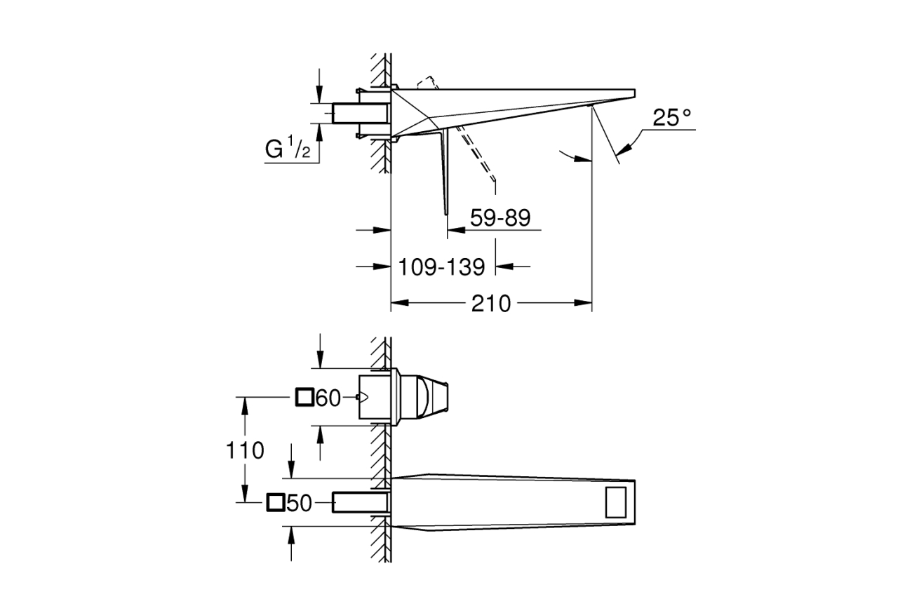 Внешняя часть смесителя для раковины GROHE Allure Brilliant на 2 отверстия, M-Size, хром (29403000)