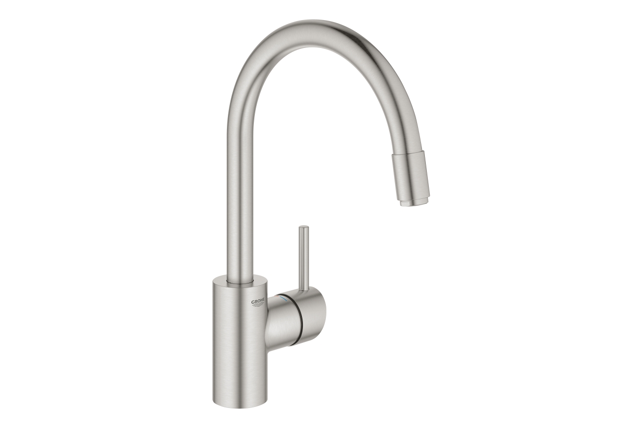 Смеситель для кухни GROHE Concetto с вытяжным изливом, суперсталь (32663DC3)