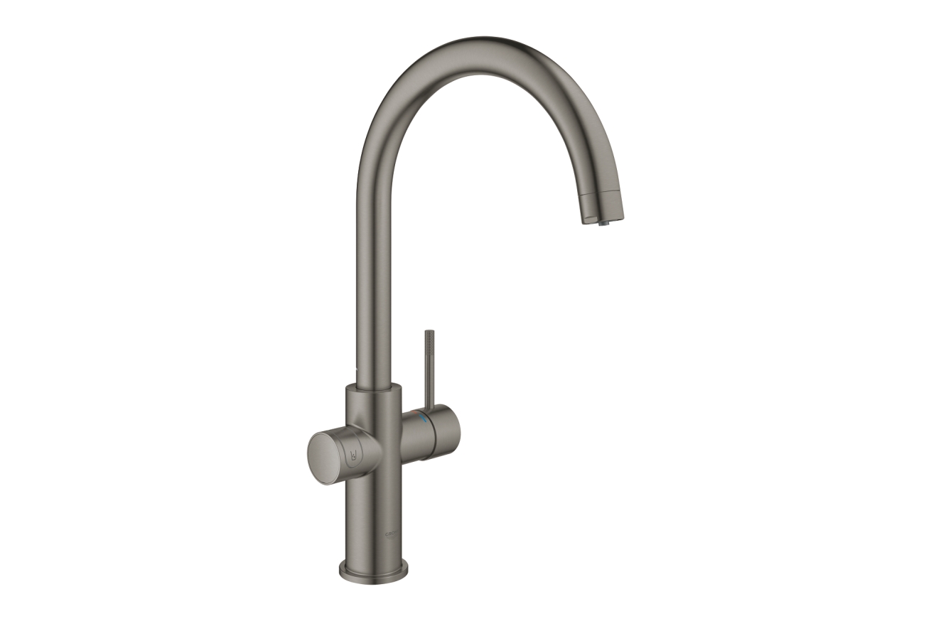 Смеситель для кухни GROHE Blue Home с системой фильтрации, охлаждения и газирования воды, Wi-Fi, темный графит матовый (31455AL1)