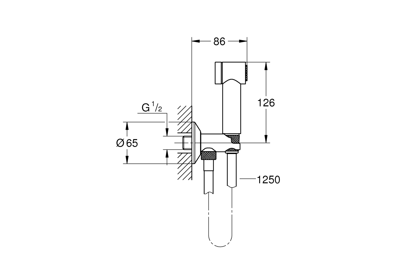 Набор для гигиенического душа GROHE Sena Trigger Spray 35, 1250 мм, хром (26332000)
