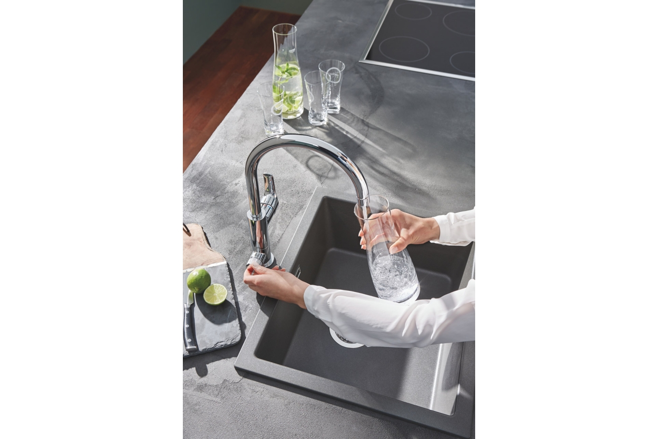 Смеситель для кухни GROHE Blue Pure Eurosmart с функцией фильтрации, с фильтром в комплекте, хром (119708)