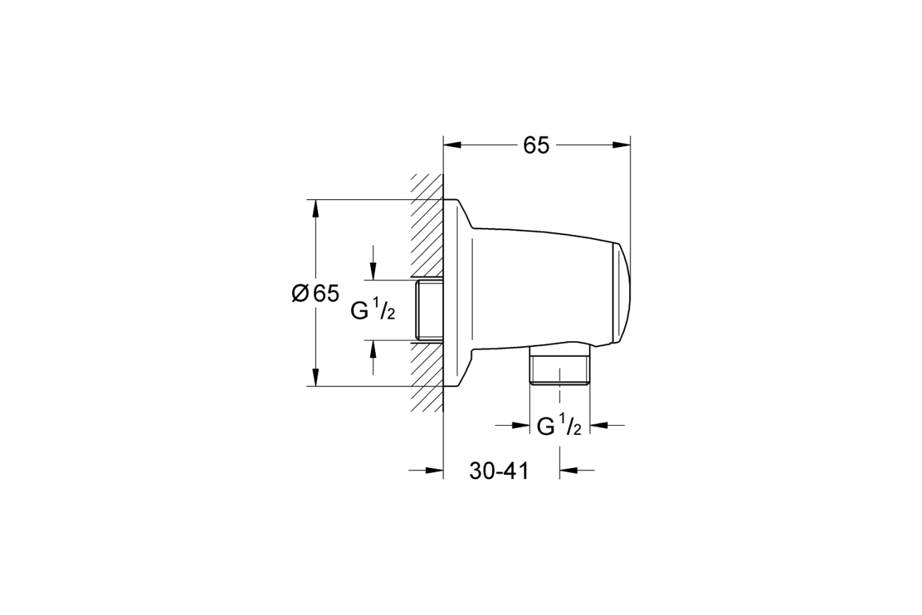 Подключение для душевого шланга GROHE Movario, хром (28405000)