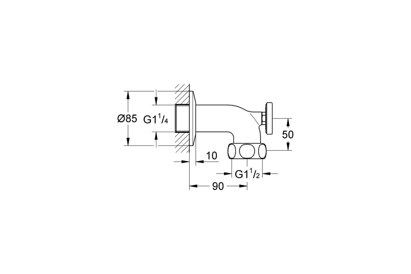 Отводная дуга для Grohtherm XL (35 085/35 086) GROHE с термометром, хром (12444000)
