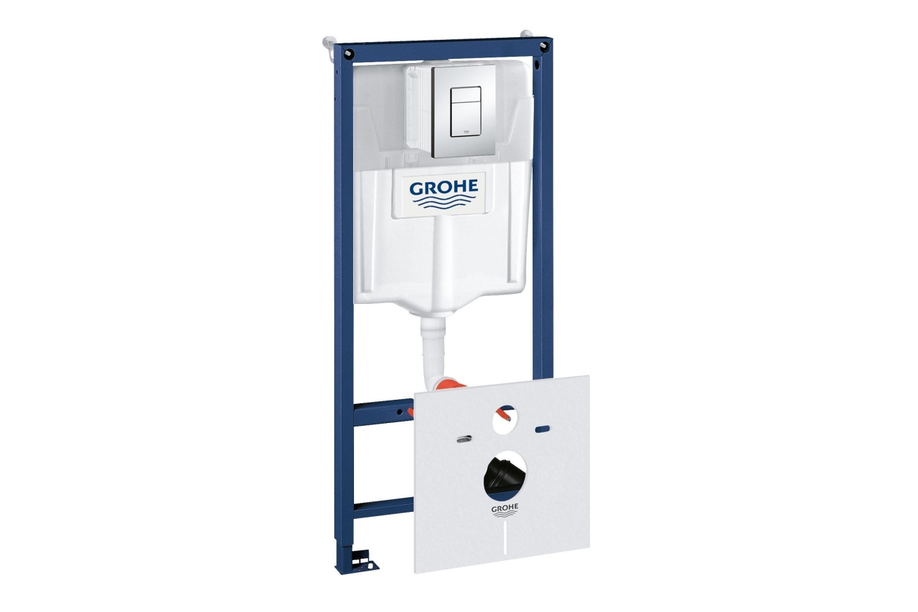 Комплект инсталляции GROHE Euro Ceramic с безободковым унитазом и сиденьем с микролифтом (NW0010-1/S)