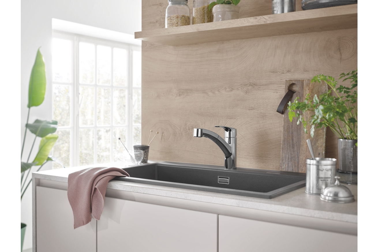 Смеситель для кухонной мойки GROHE Eurosmart с вытяжным душем, хром (30305001)