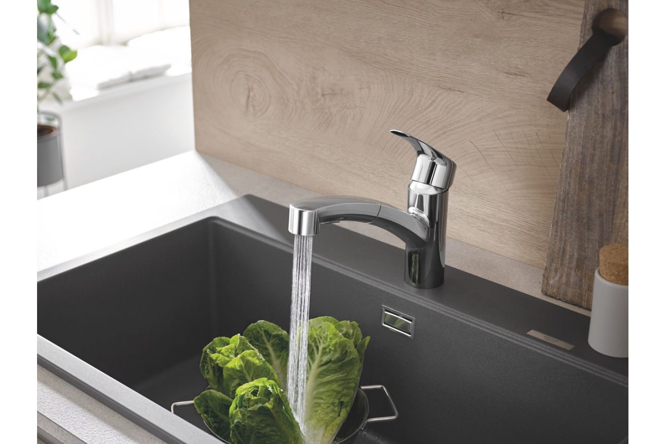 Смеситель для кухонной мойки GROHE Eurosmart с вытяжным душем, хром (30305001)