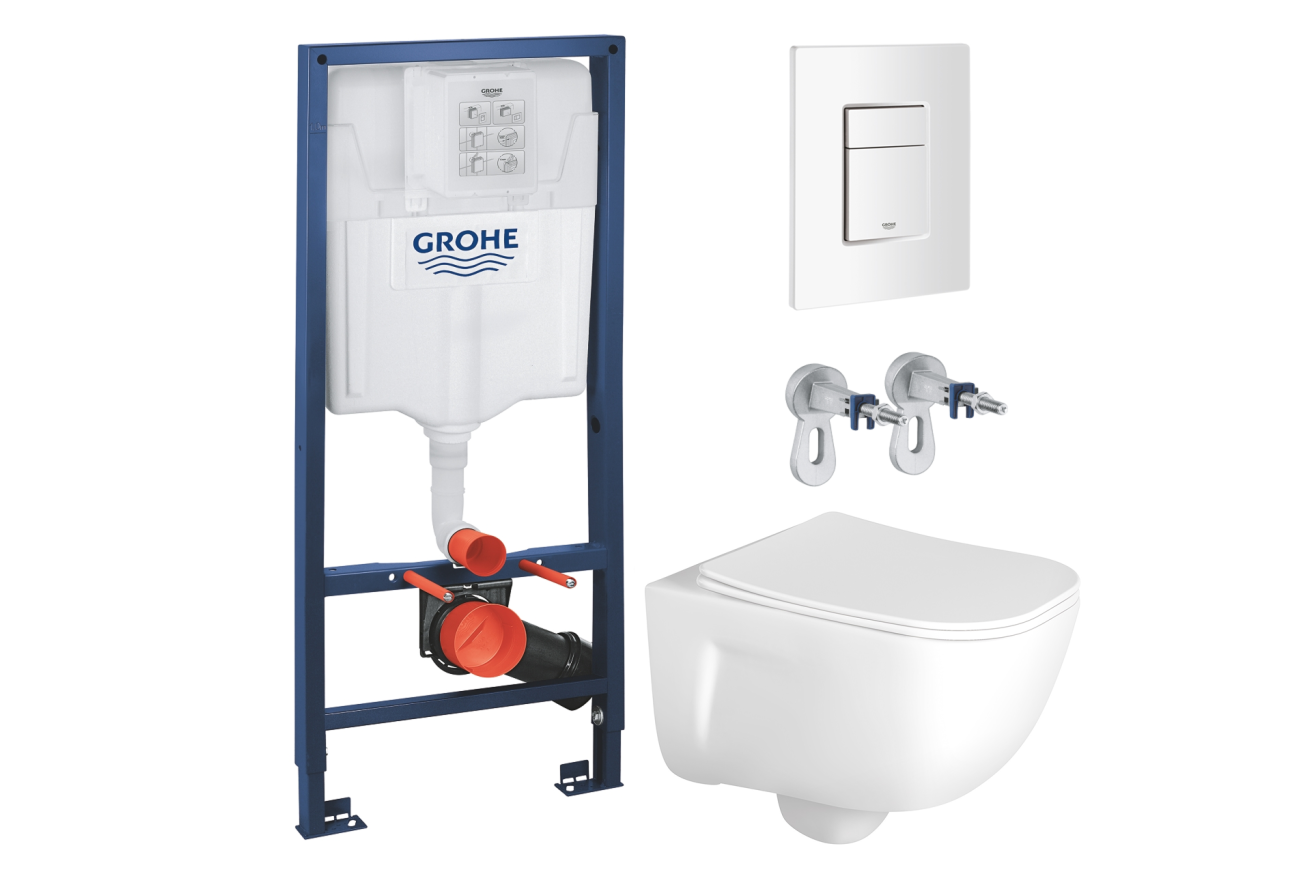 Комплект инсталляции GROHE Rapid SL 38772SH0 с унитазом Aquatek ДИВА AQ2012-00 и сиденьем с микролифтом (NW0319)