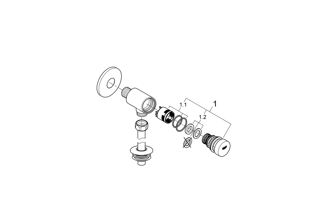 Смывное устройство для писсуара GROHE Rondo, хром (37396000)