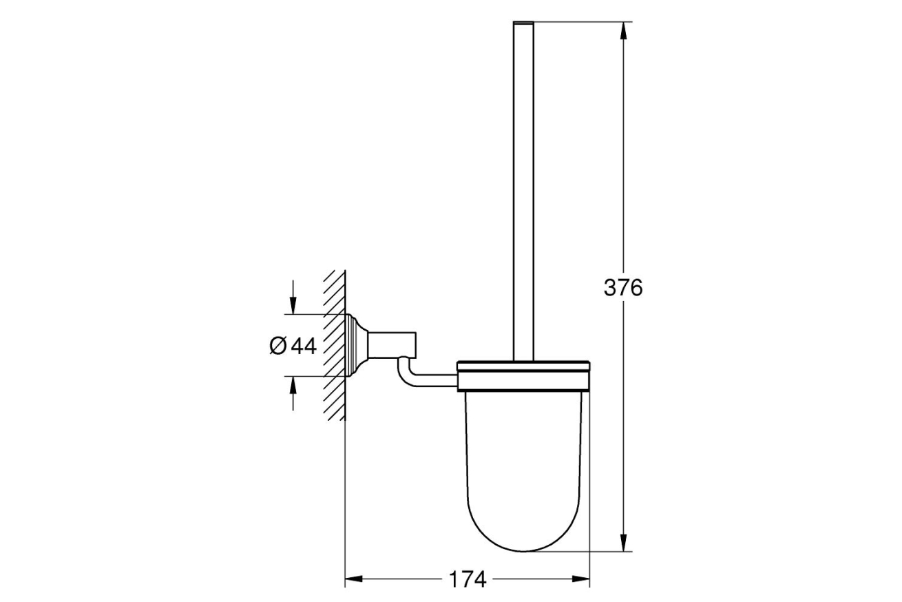 Туалетный ёршик GROHE Essentials Authentic с держателем, хром/белый (40658001)