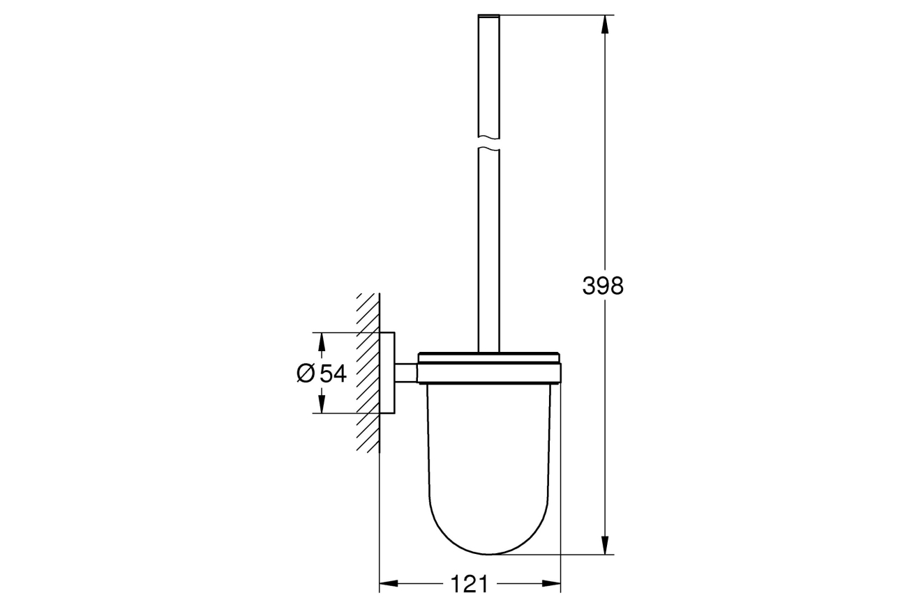 Туалетный ёршик GROHE Start, матовый чёрный (411852430)