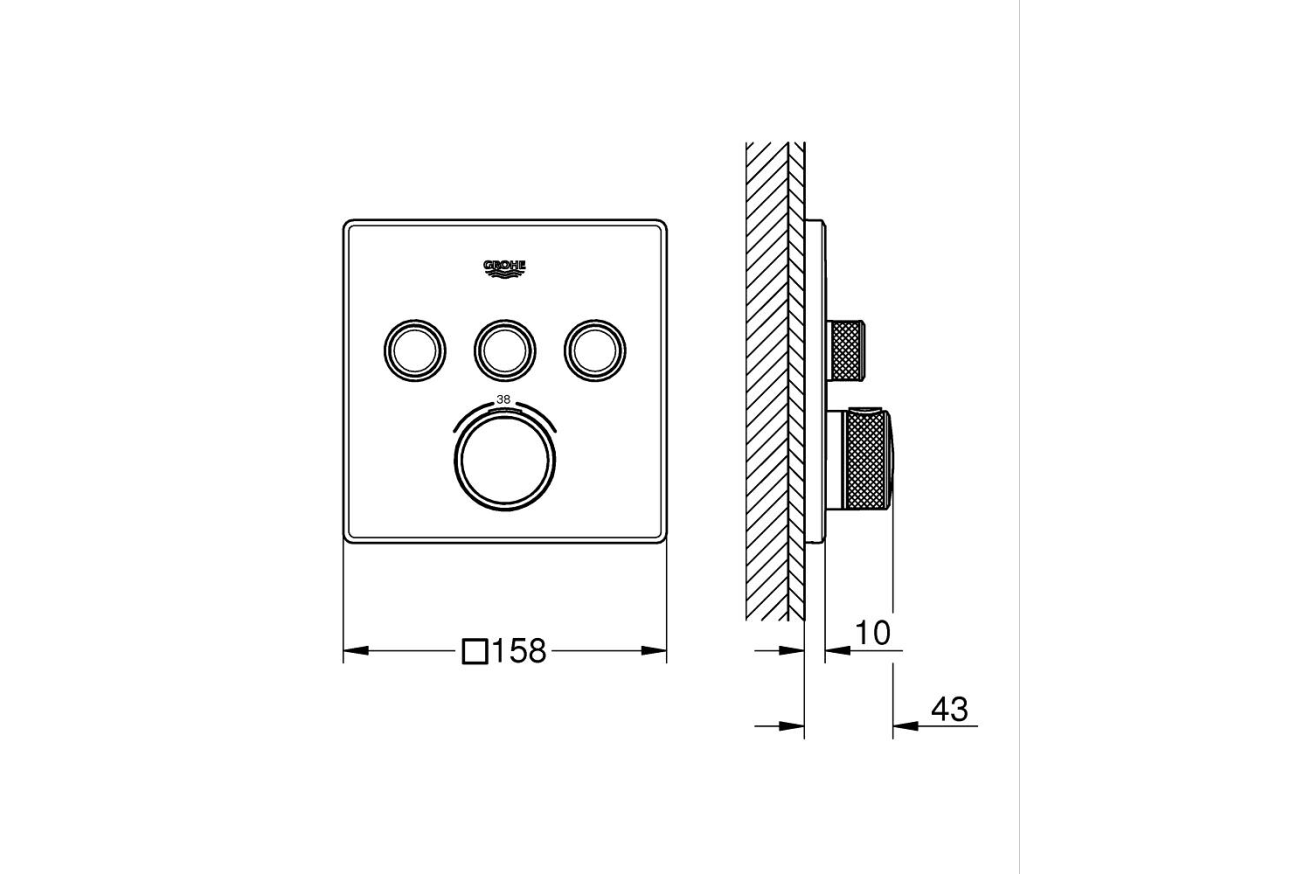 Готовый комплект для душа GROHE Grohtherm SmartControl скрытого монтажа (NSB0134-1)