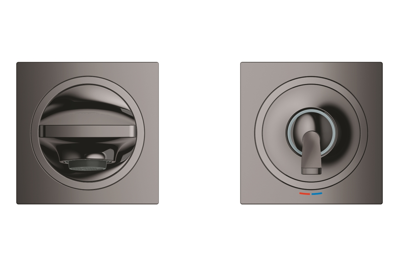 Внешняя часть смесителя для раковины GROHE Allure скрытого монтажа, на 2 отверстия, S-Size, темный графит глянец (19309A02)