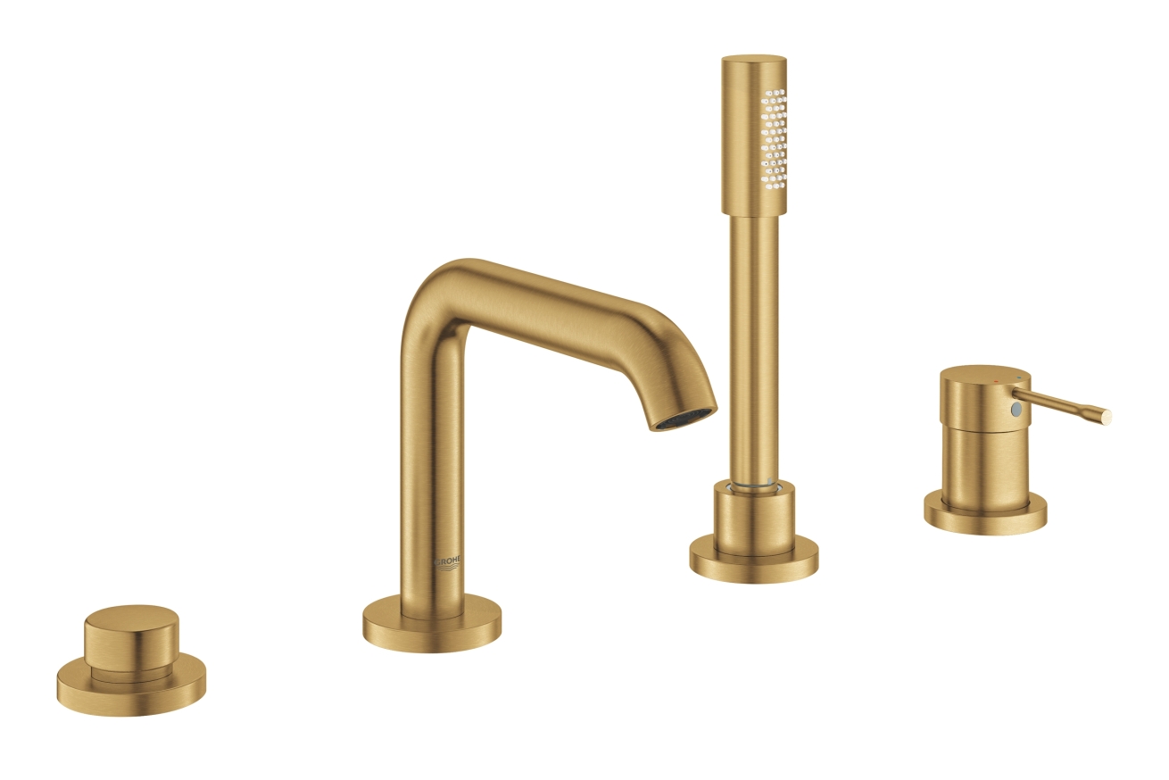 Смеситель для ванны GROHE Essence на 4 отверстия, на край ванны, холодный рассвет матовый (19578GN1)