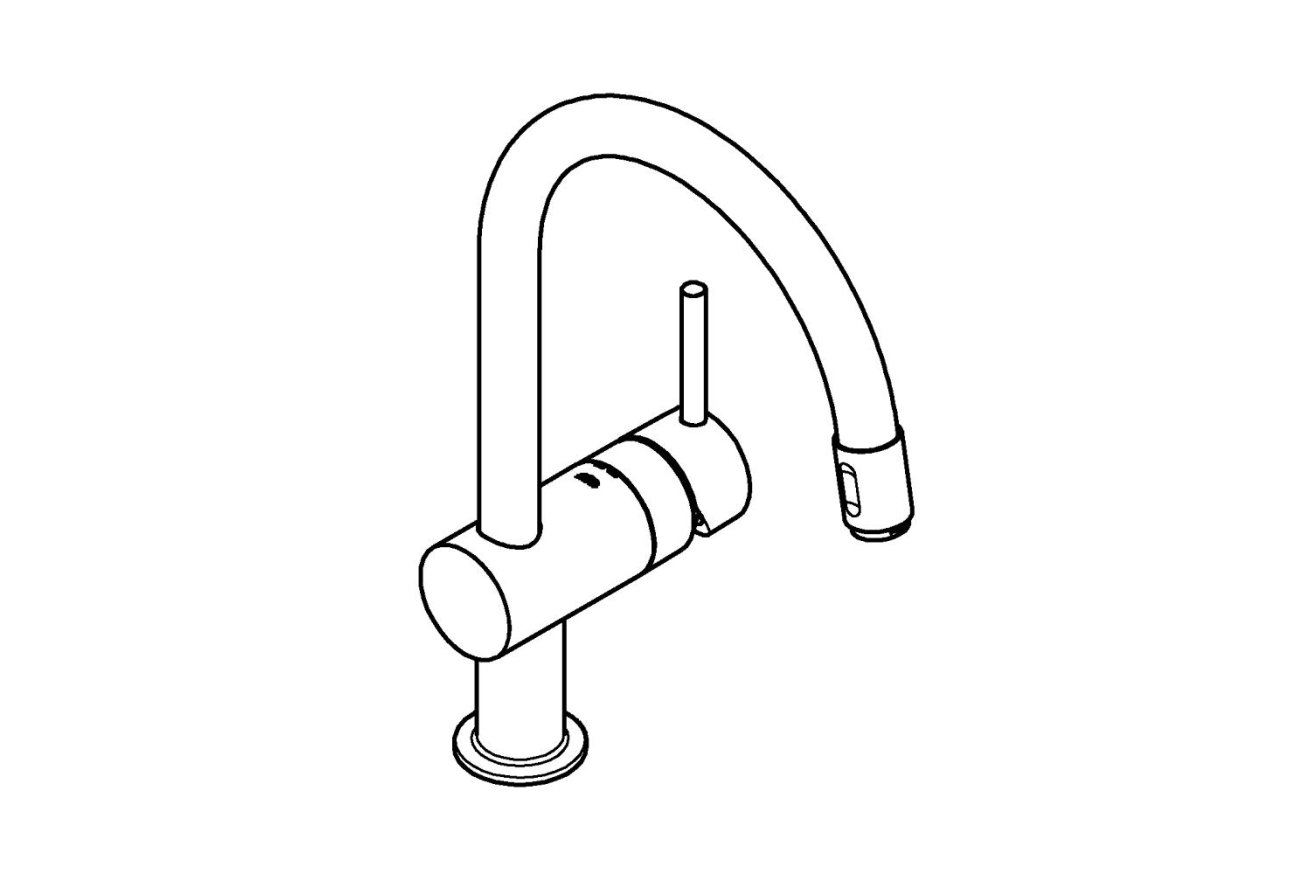 Смеситель для кухни GROHE Minta с вытяжным C-изливом, хром (32918000)