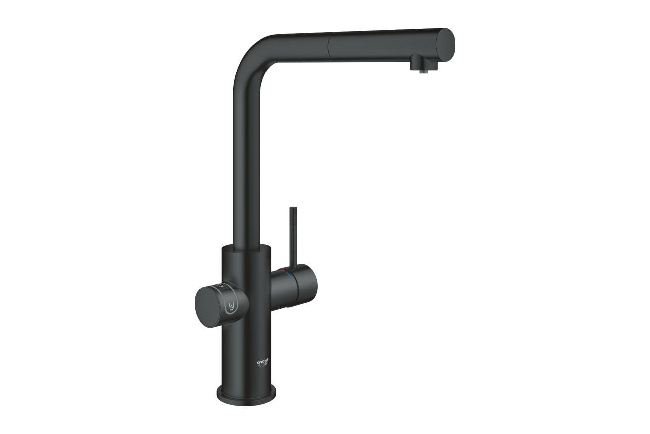 Смеситель для кухонной мойки GROHE Blue Home с системой фильтрации, охлаждения и газирования воды, Wi-Fi, черный бархат (31539KS0)