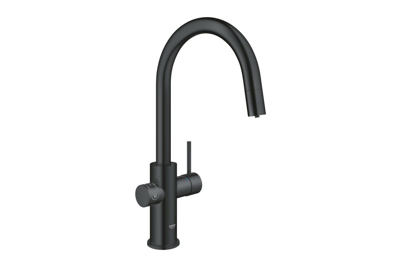 Смеситель для кухонной мойки GROHE Blue Home с системой фильтрации, охлаждения и газирования воды, Wi-Fi, черный бархат (31541KS0)