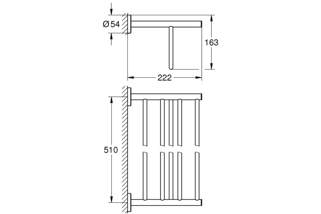 Полочка для полотенец GROHE BauCosmopolitan 510 мм, хром (40462001)