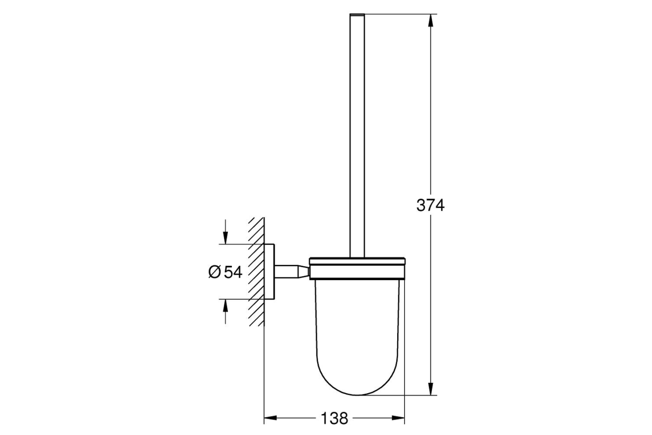 Туалетный ершик в комплекте GROHE BauCosmopolitan, хром (40463001)