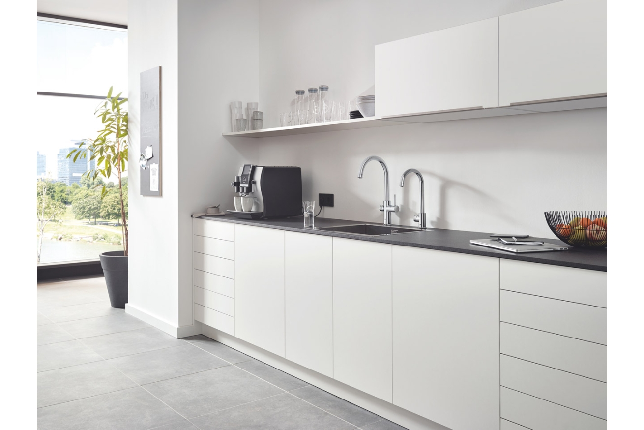 Смеситель для кухонной мойки GROHE Blue Professional с системой фильтрации, охлаждения и газирования воды, хром (31607002)