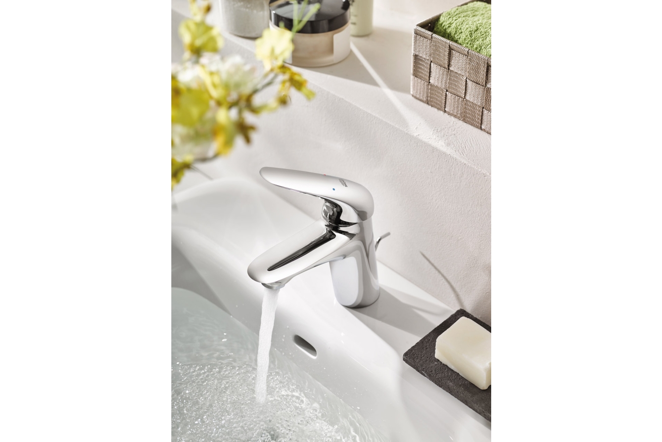 Смеситель для раковины GROHE Eurostyle с донным клапаном, хром (23707003)
