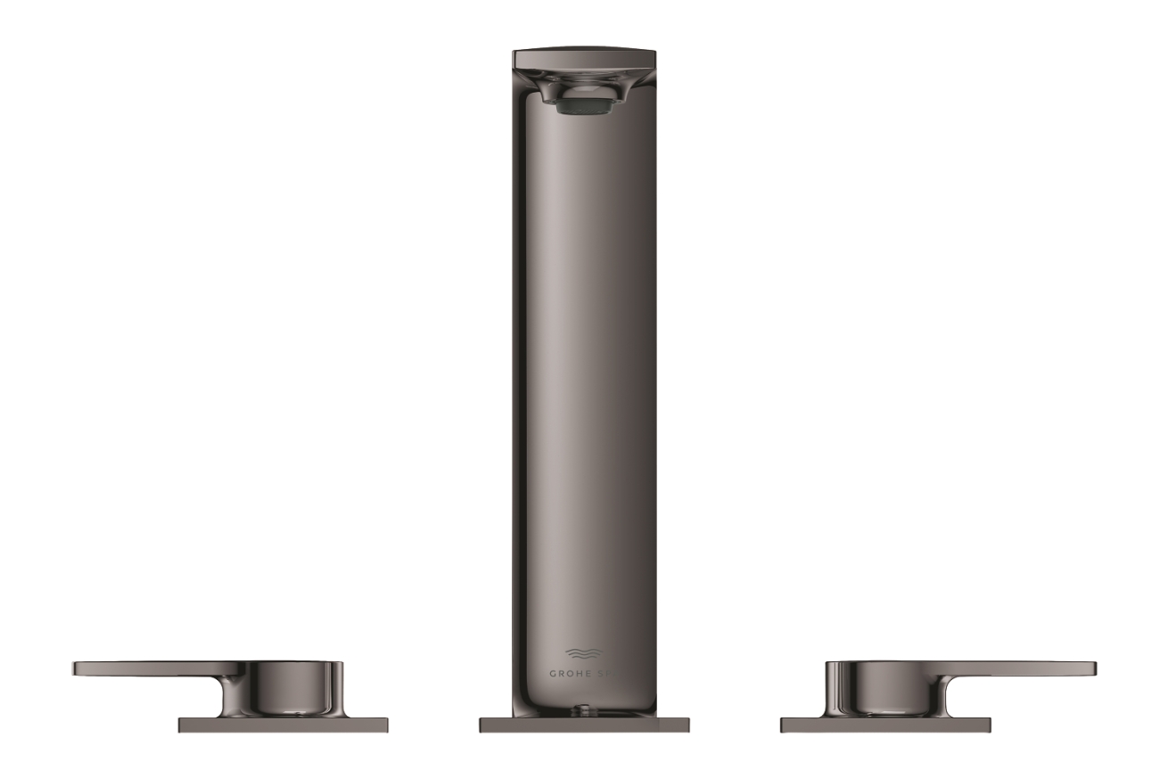 Смеситель для раковины GROHE Allure на 3 отверстия, с донным клапаном, M-Size, темный графит глянец (20188A01)