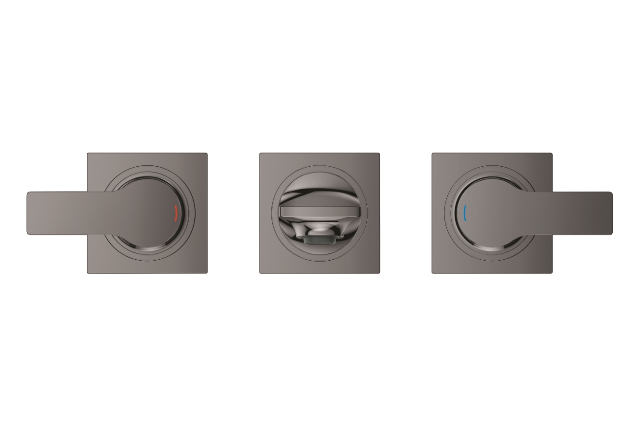 Внешняя часть смесителя для раковины GROHE Allure скрытого монтажа, на 3 отверстия, S-Size, темный графит глянец (20189A02)