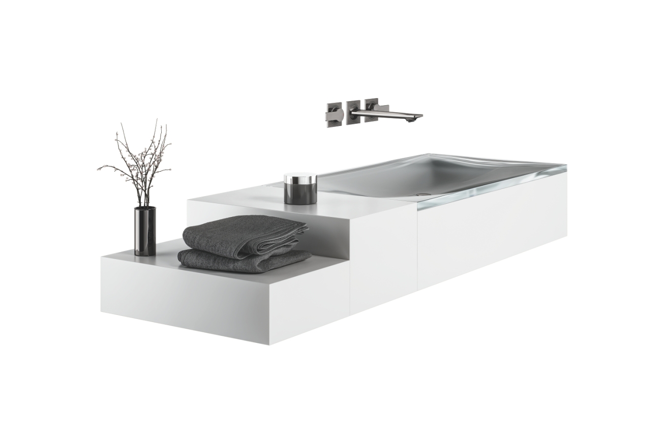 Внешняя часть смесителя для раковины GROHE Allure скрытого монтажа, на 3 отверстия, M-Size, темный графит глянец (20193A02)