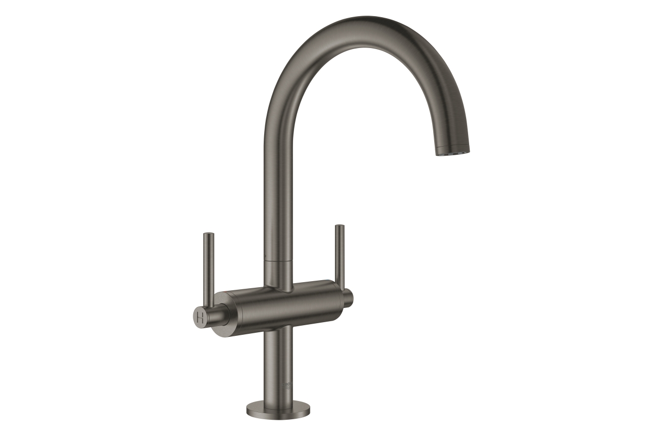 Смеситель для раковины GROHE Atrio двухвентильный, темный графит матовый (21022AL3)