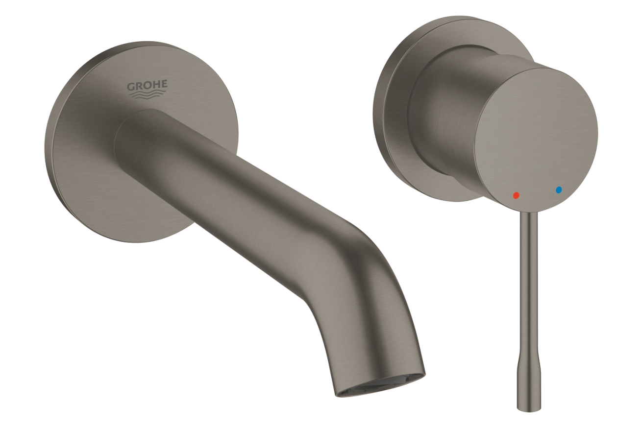 Внешняя часть смесителя для раковины GROHE Essence скрытого монтажа, на 2 отверстия, M-Size, темный графит матовый (29192AL1)