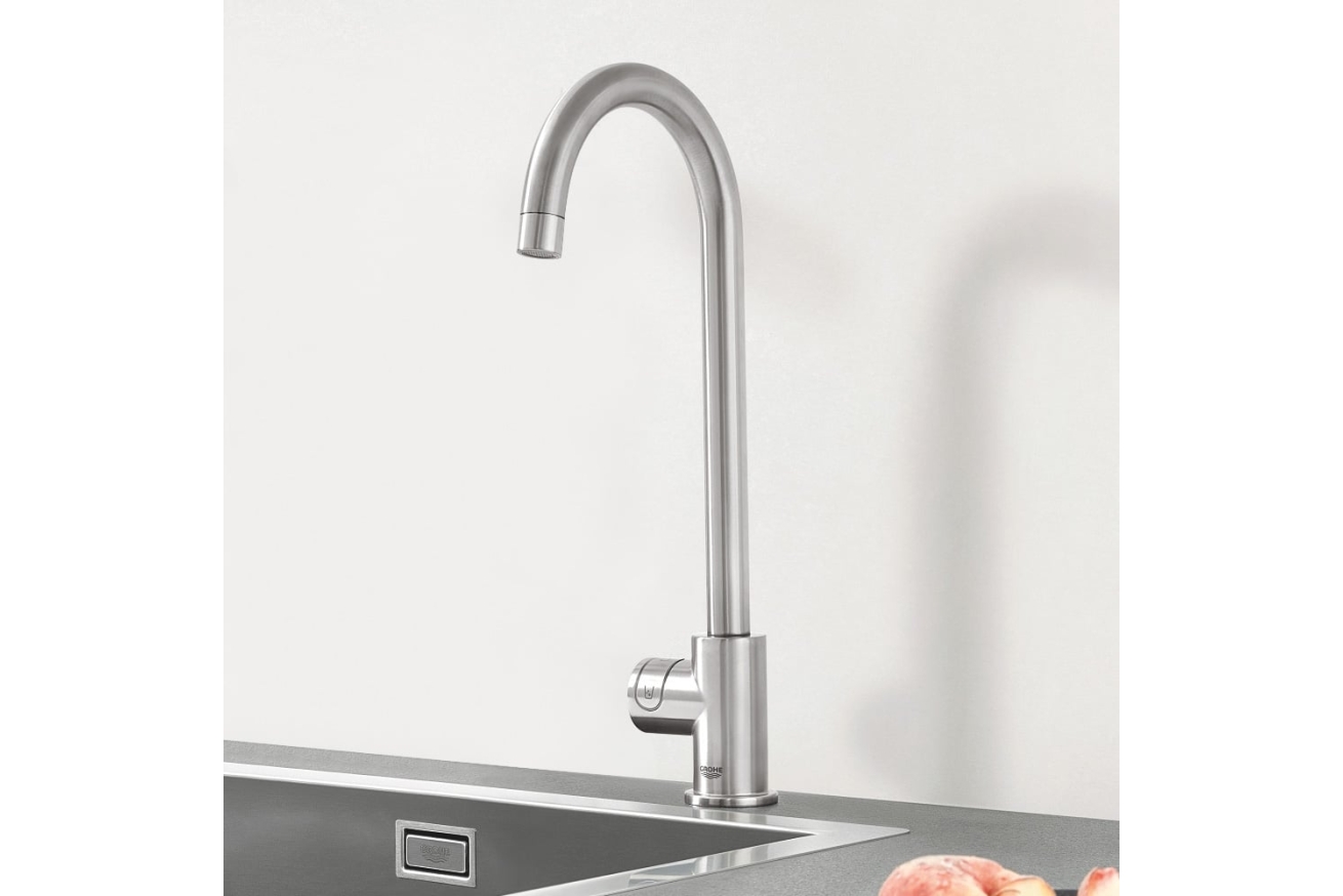 Кран для кухонной мойки GROHE Blue Professional Mono с функцией фильтрации, с системой охлаждения и газирования воды, Wi-Fi, суперсталь (31302DC2)