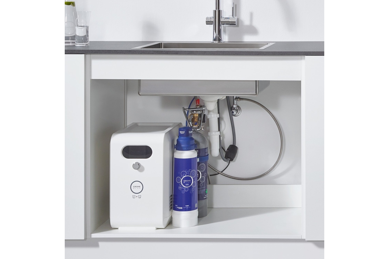 Кран для кухонной мойки GROHE Blue Professional Mono с функцией фильтрации, с системой охлаждения и газирования воды, Wi-Fi, суперсталь (31302DC2)