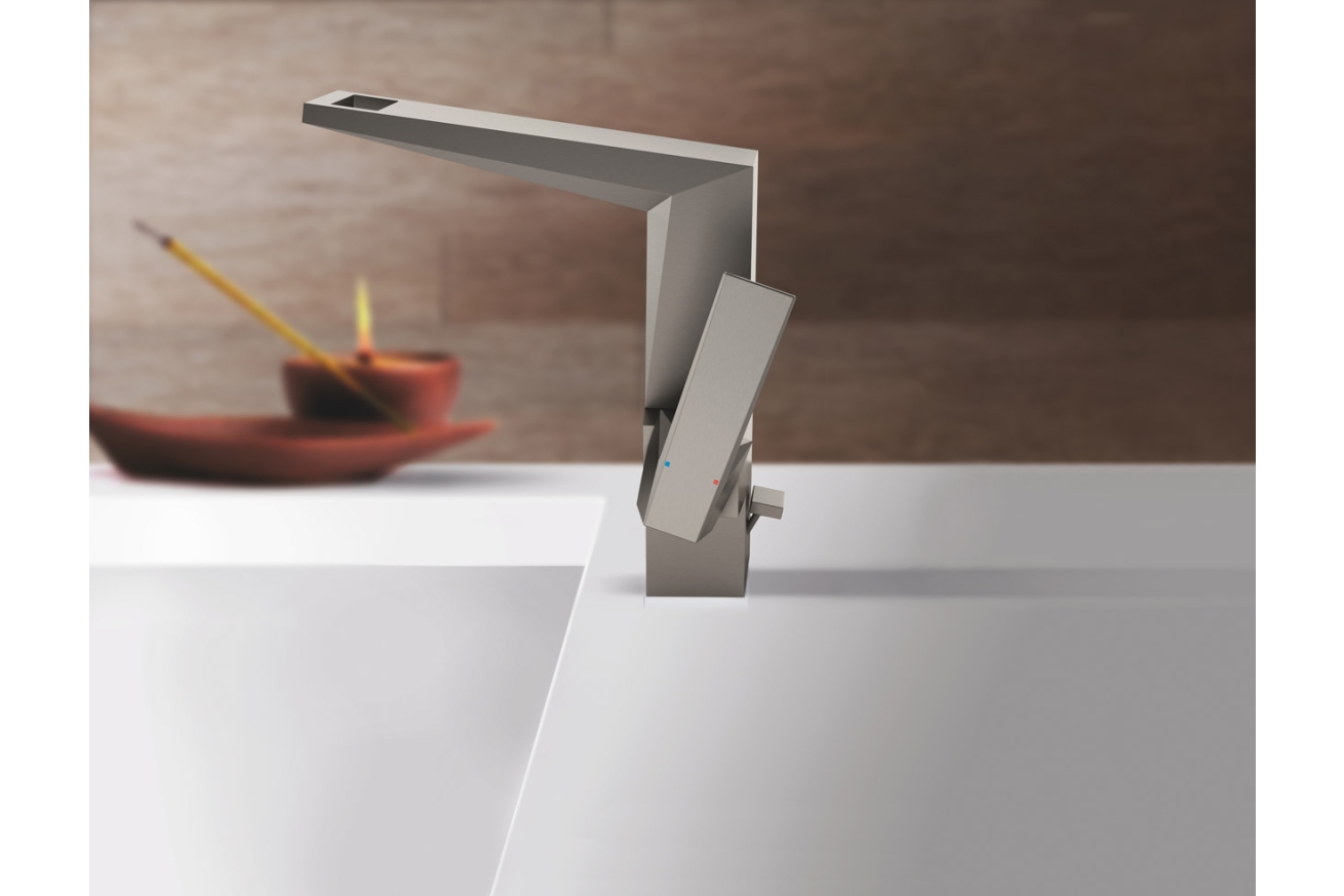 Смеситель для раковины GROHE Allure Brilliant с высоким изливом, с донным клапаном, темный графит матовый (23109AL0)