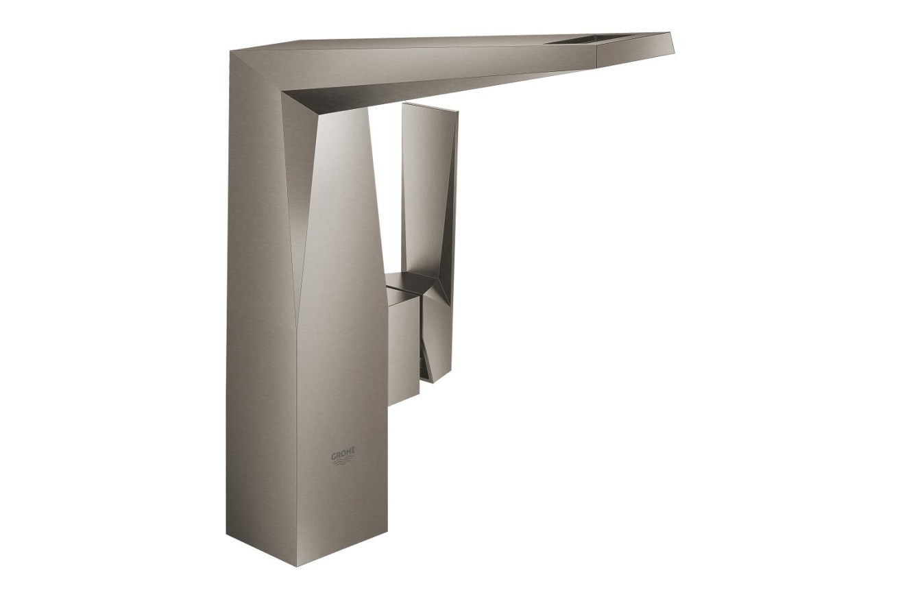 Смеситель для раковины GROHE Allure Brilliant с высоким изливом, гладкий корпус, темный графит матовый (23112AL0)