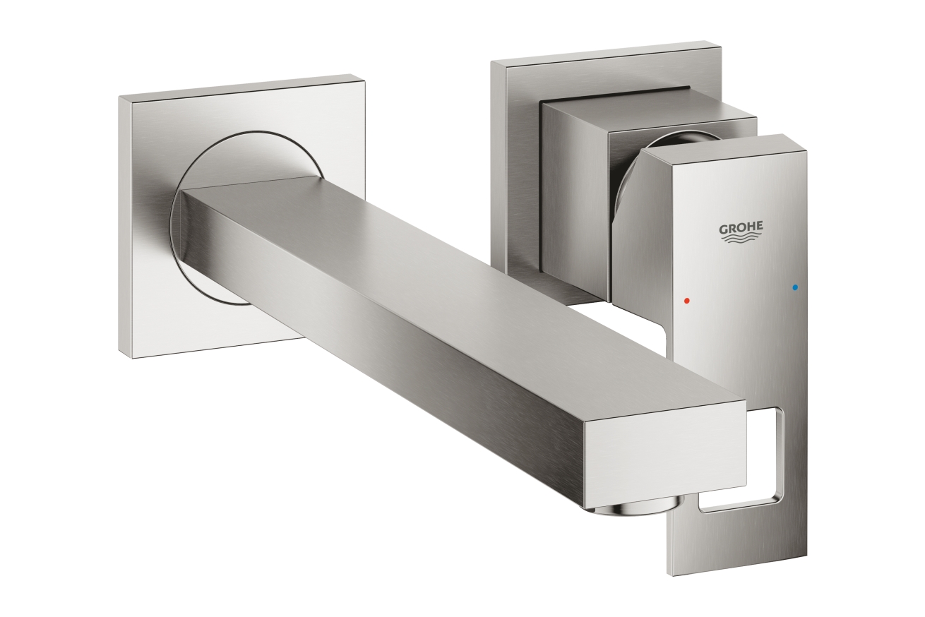 Внешняя часть смесителя для раковины GROHE Eurocube на 2 отверстия, M-Size, суперсталь (23447DC0)