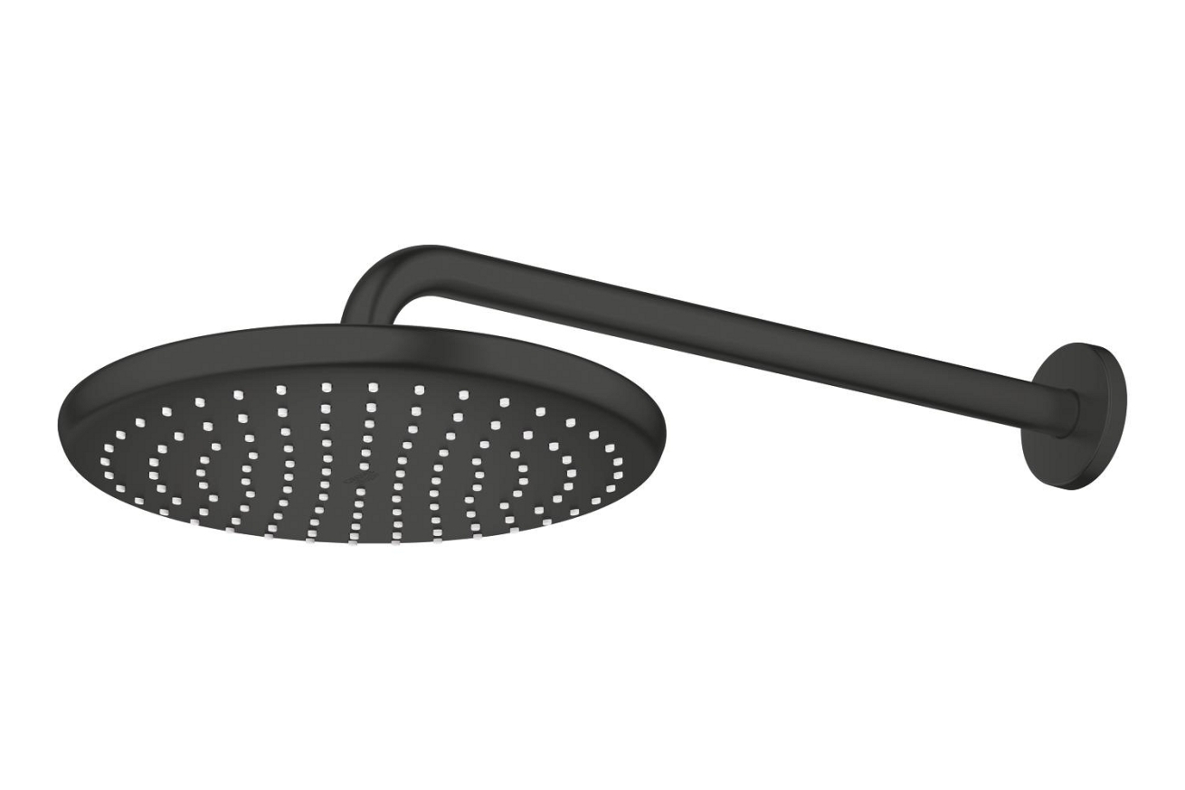 Верхний душ GROHE Tempesta 250, 9,5 л/мин, 1 режим, 380 мм, черный матовый (266682430)