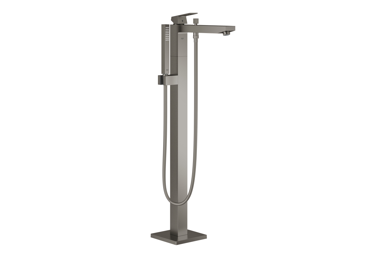 Внешняя часть смесителя для ванны GROHE Eurocube напольного монтажа, темный графит матовый (23672AL1)