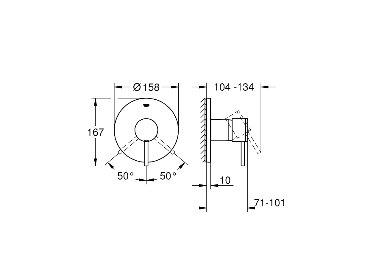 Внешняя часть смесителя для душа GROHE Atrio, суперсталь (24065DC3)