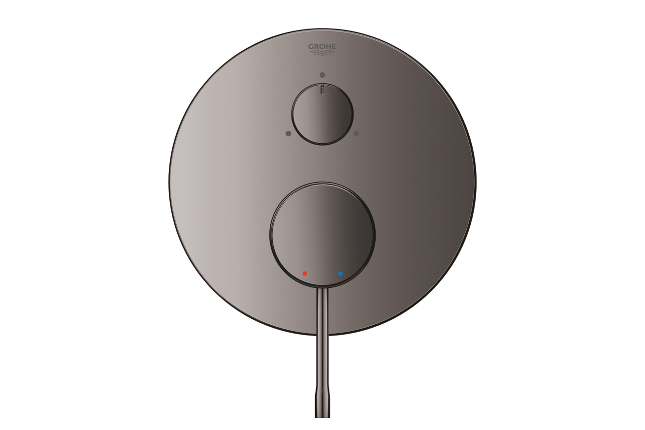 Внешняя часть смесителя для ванны GROHE Essence с переключателем на 3 положения, темный графит глянец (24092A01)