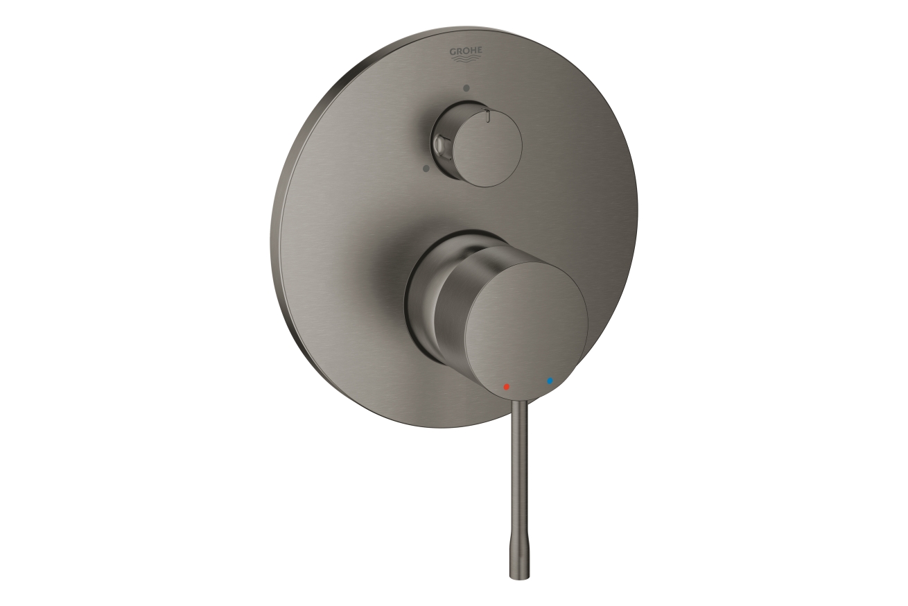 Внешняя часть смесителя для ванны GROHE Essence с переключателем на 3 положения, темный графит матовый (24092AL1)