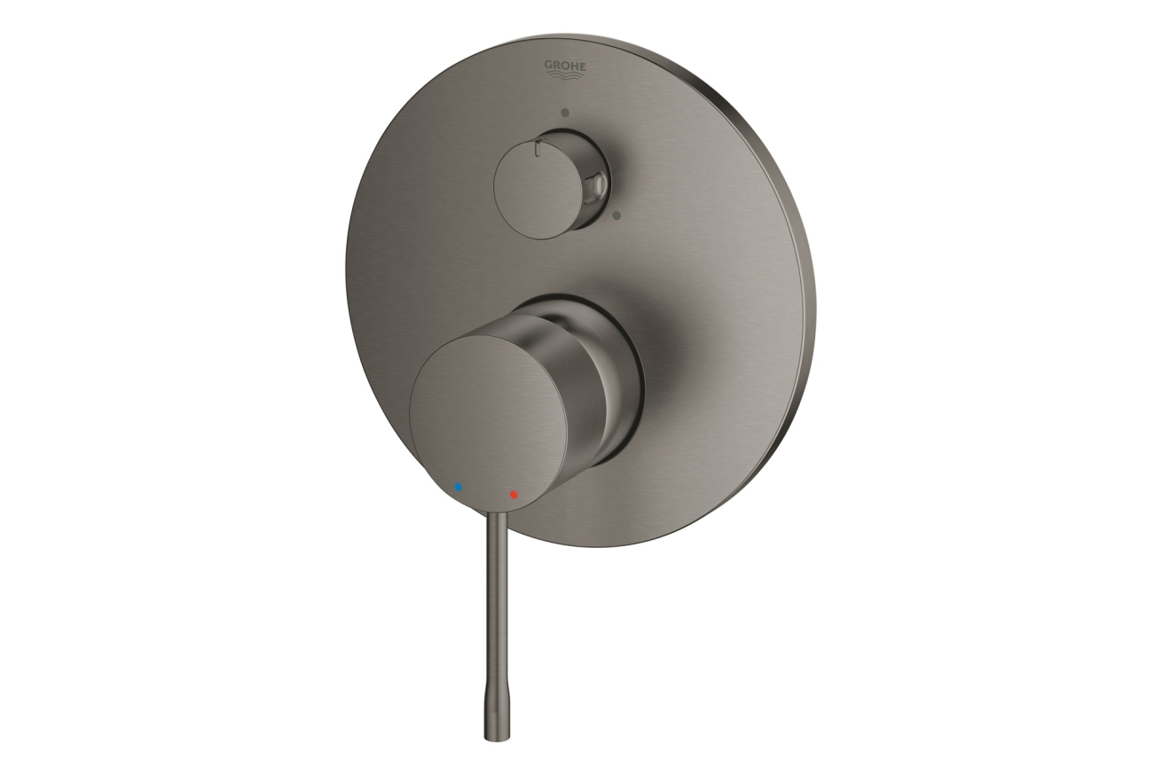 Внешняя часть смесителя для ванны GROHE Essence с переключателем на 3 положения, темный графит матовый (24092AL1)