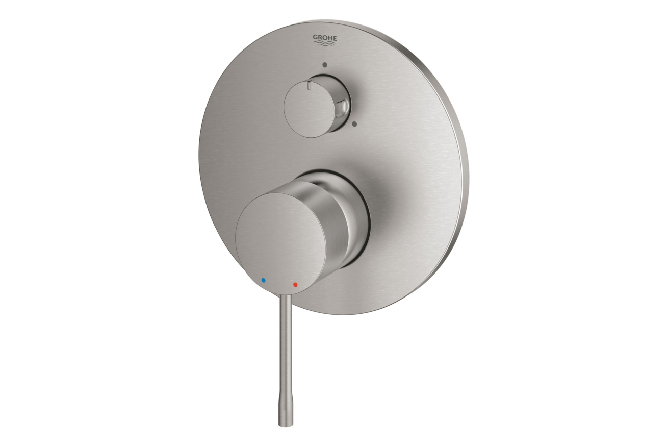 Внешняя часть смесителя для ванны GROHE Essence с переключателем на 3 положения, суперсталь (24092DC1)